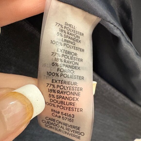 Calvin Klein Womens Navy Blue Blazer Suit Jacket 1 Button Subtle Pin Stripe 6 - Picture 8 of 14